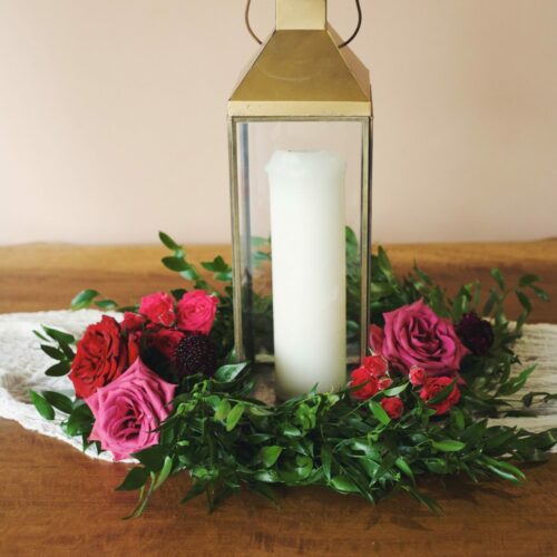 Aria Table Wreath with Flowers