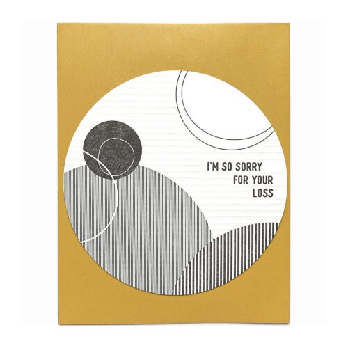 Blackbird Letterpress - so sorry for your loss circle card
