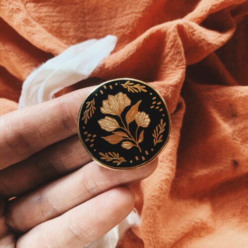 Laura Makes - Sacred Flower Enamel Pin for Floral Lovers