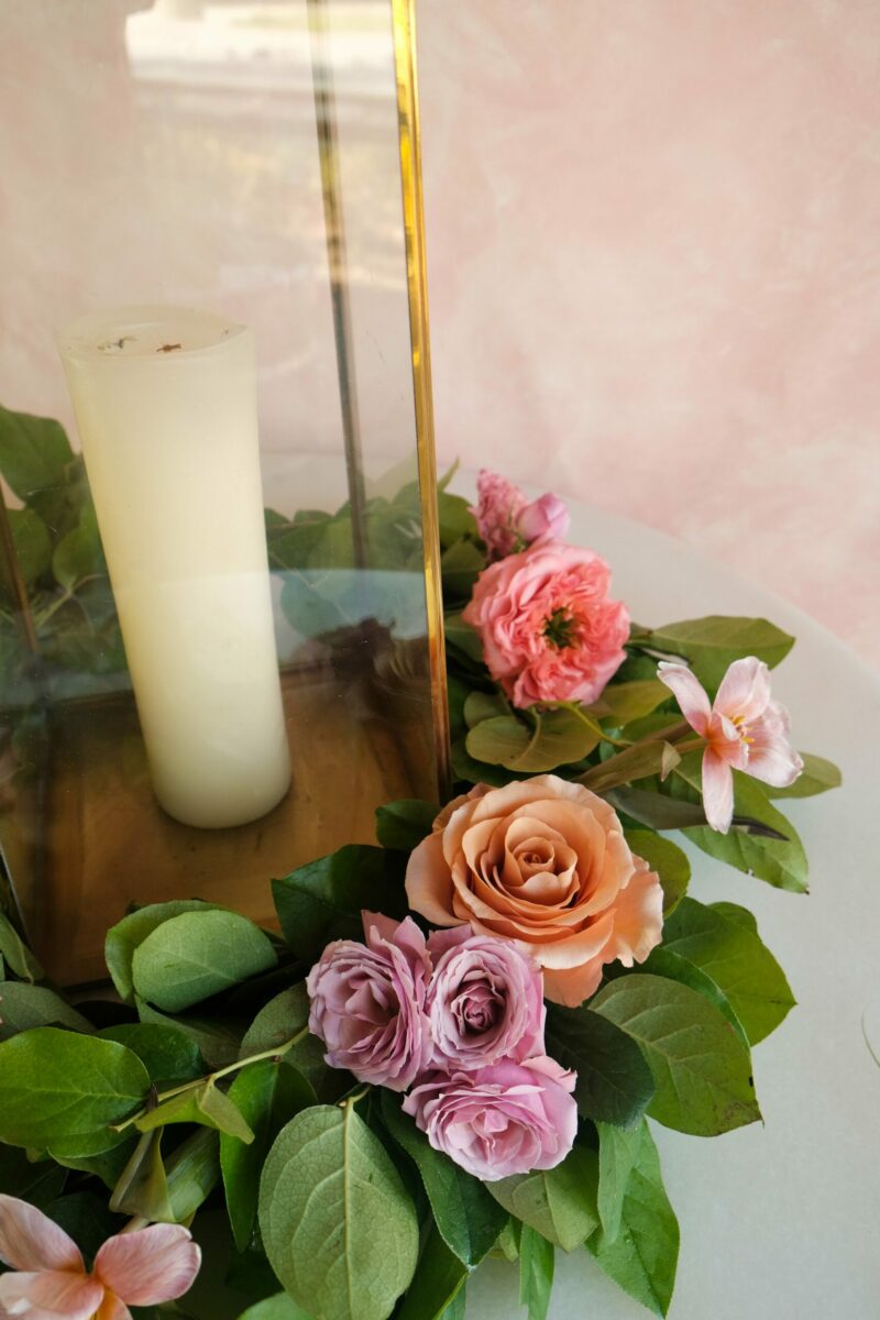 Hazel Table Wreath with Flowers