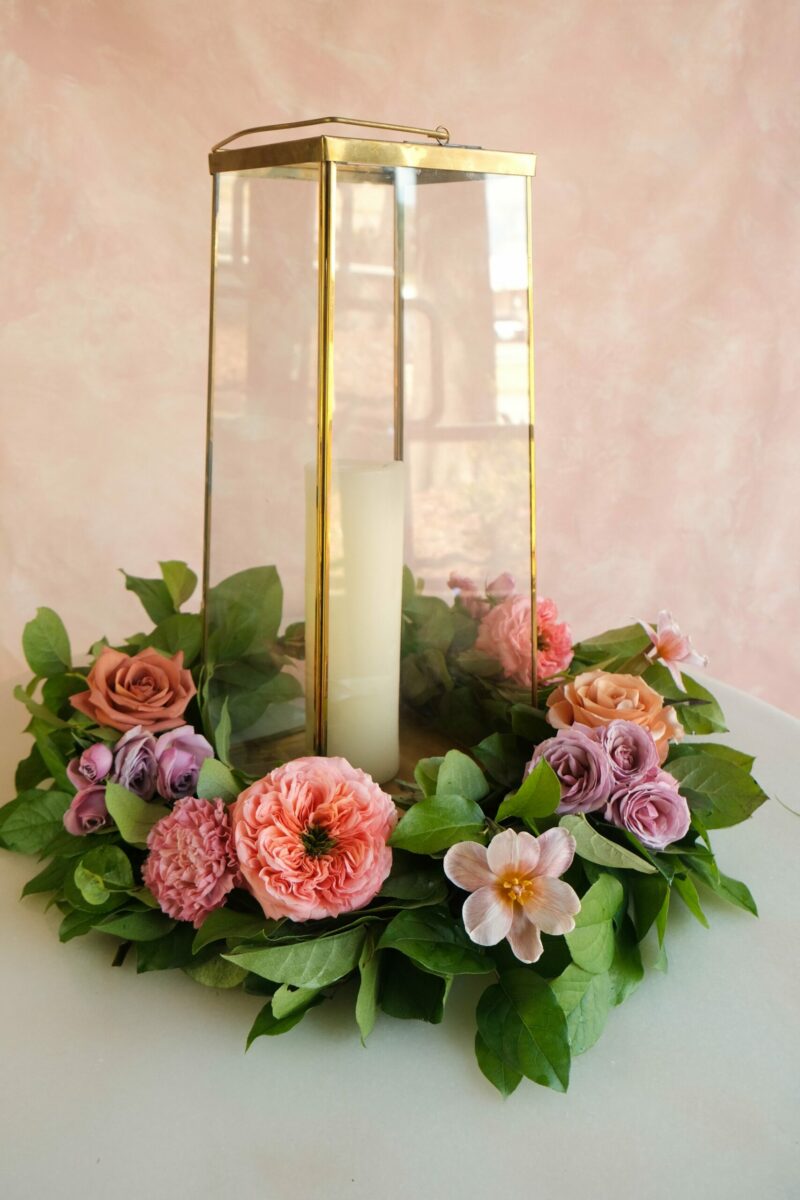 Hazel Table Wreath with Flowers