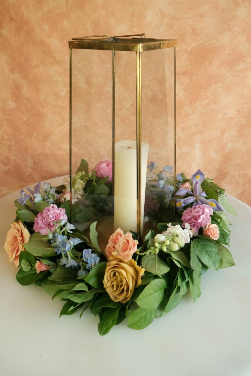 Caroline Table Wreath with Flowers
