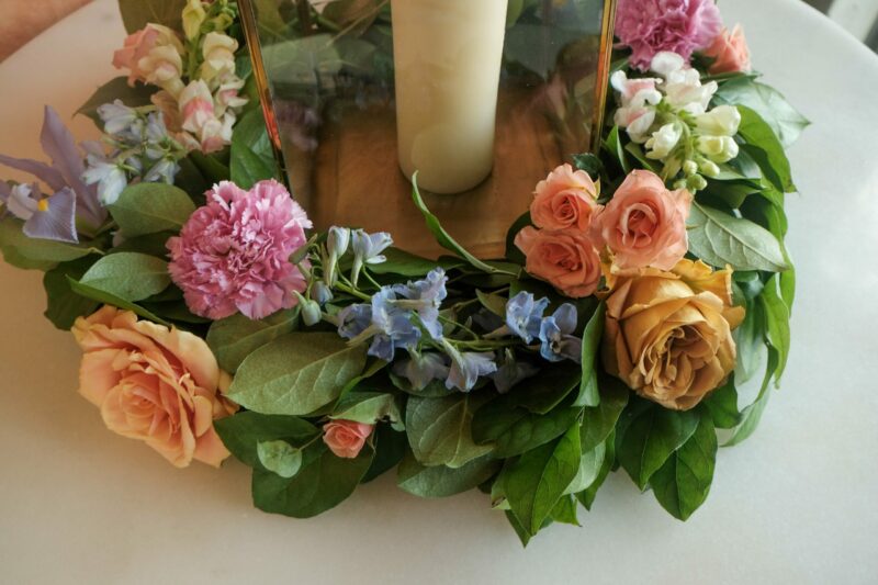 Caroline Table Wreath with Flowers