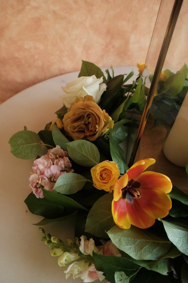 Billie Table Wreath with Flowers